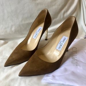 NWT Jimmy Choo calf leather metallic heels
